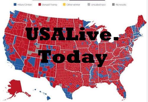 USA Live Today Map of a Red America