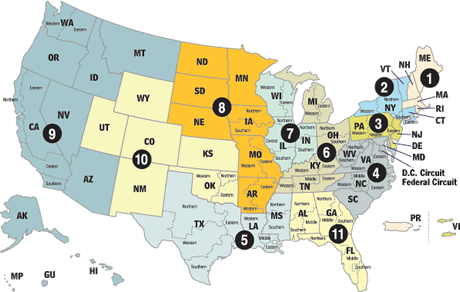 US Court of Appeals Map